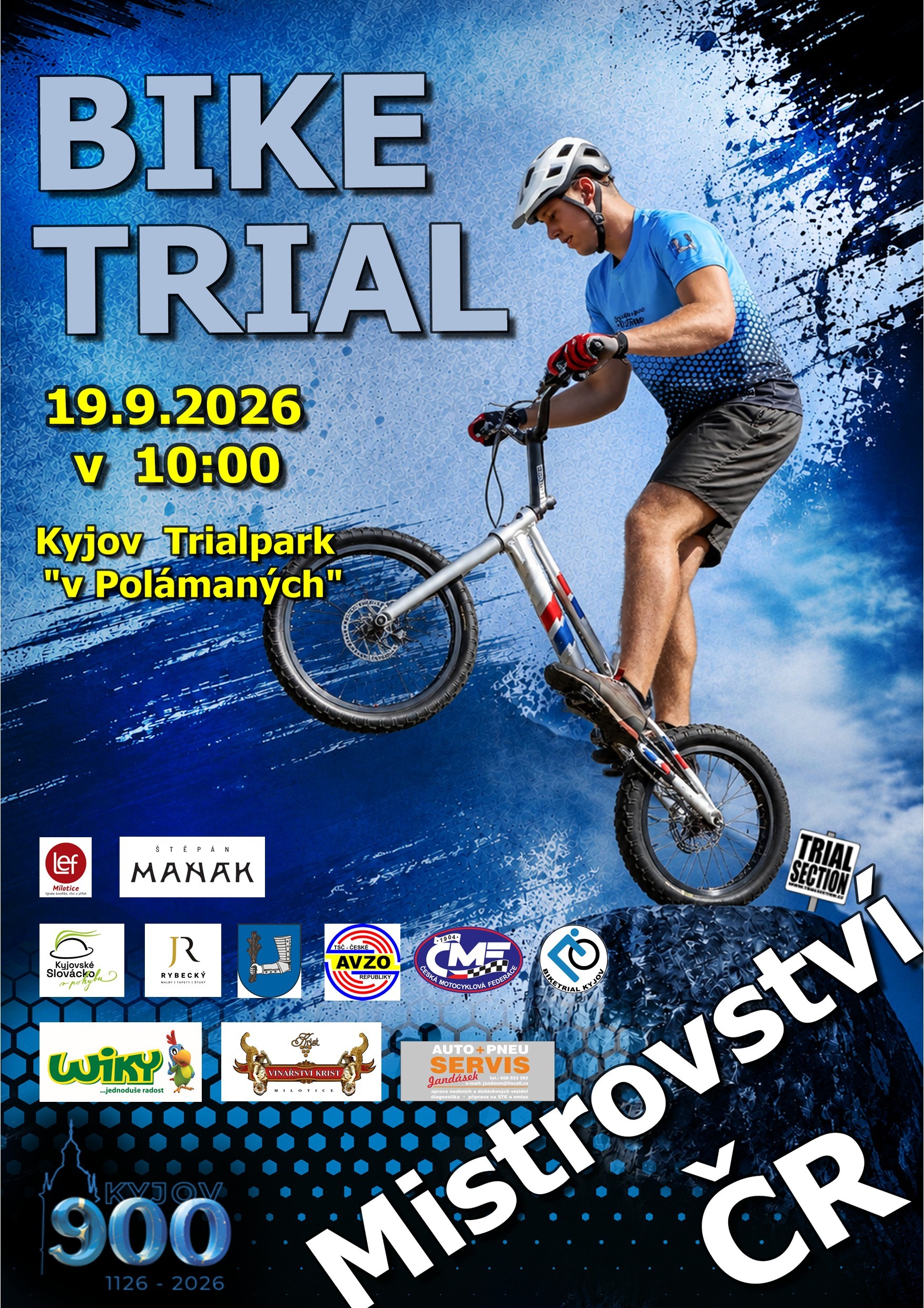 Plakát biketrialových závodů 2026